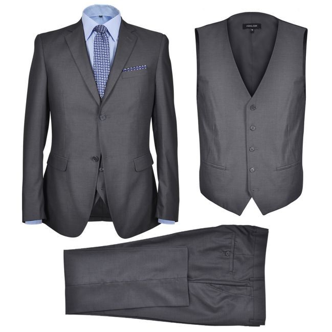 Costum business pentru barba?i, 3 piese, gri antracit, marime 48 foto mare Costum business pentru barba?i, 3 piese, gri antracit, marime 48 foto mare