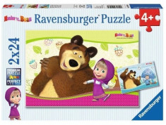 Puzzle 2 in 1 - Masha and The Bear, 48 piese foto