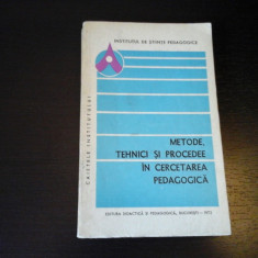 Metode, tehnici si procedee in cercetarea pedagogica,Instit de St. Ped,1972,301p