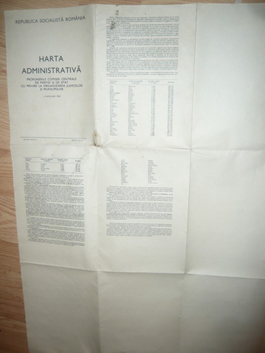 Harta Administrativa RPR 1968- cu propunerile Comisiei Centrale de ...
