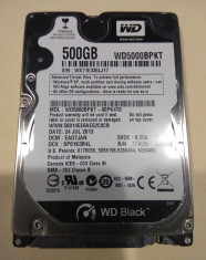 Hard disk hdd laptop 500GB SATA WESTERN DIGITAL Black 2,5 inch 7200 rpm TESTAT foto