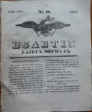 Ziarul Buletin , gazeta oficiala a Principatului Valahiei , nr. 40 , 1843