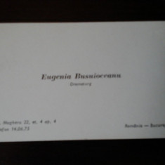Carte de vizita Eugenia Busuioceanu, 1979, cu dedicatie