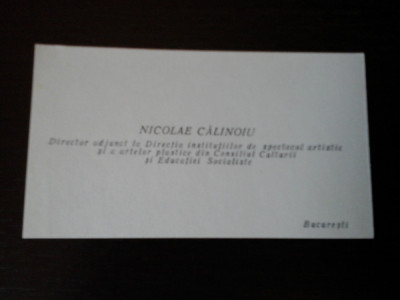 Carte de vizita Nicolae Călinoiu, cu dedicatie foto