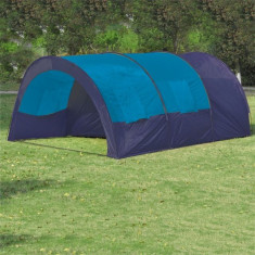 Cort camping textil, 6 persoane, albastru inchis ?i albastru foto