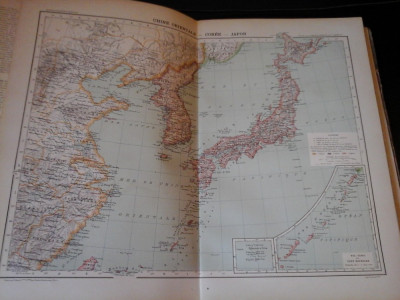 Harta color 37/46 cm -China, Coreea, Jap 45 - Atlas de Geogr. Moderne,Paris,1901 foto