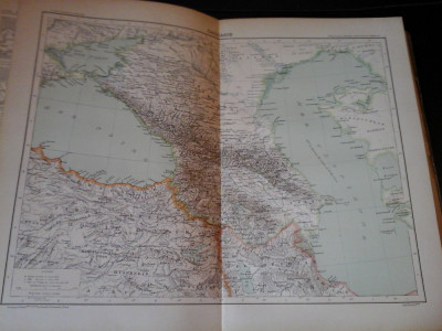 Harta color 37/46 cm - Caucazul 38 - Atlas de Geographie Moderne, Paris,1901 foto