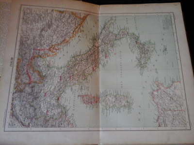 Harta color 37/46 cm - Italie 24 - Atlas de Geographie Moderne, Paris, 1901 foto