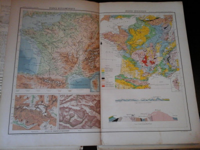 Harta color 37/46 cm - France 11 - Atlas de Geographie Moderne, Paris, 1901 foto