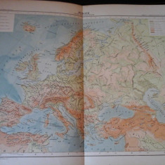 Harta color 37/46 cm - Europe 7 -Atlas de Geographie Moderne, Paris, 1901