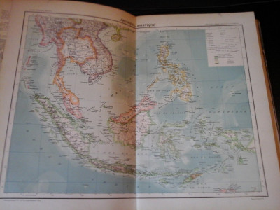 Harta color 37/46 cm - Arh. Asiatic 43 - Atlas de Geographie Moderne, Paris,1901 foto