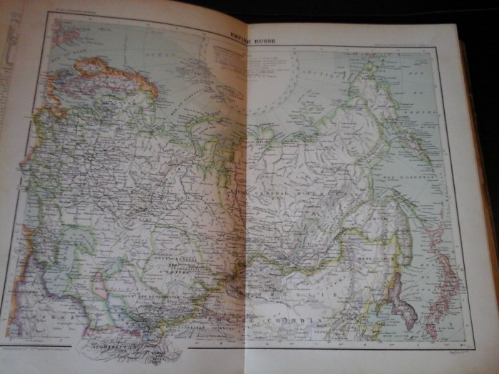 Harta color 37/46 cm - Empire Russe 37 - Atlas de Geographie Moderne, Paris,1901