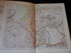 Harta color 37/46 cm - Europe Centr 27 - Atlas de Geographie Moderne, Paris,1901