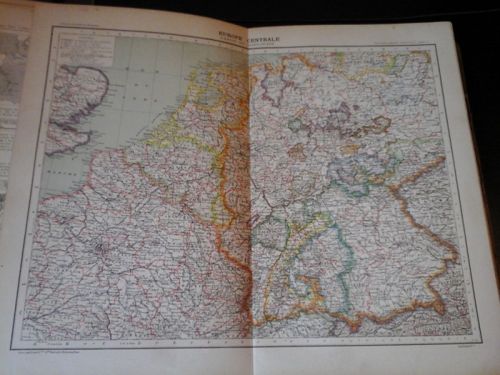 Harta color 37/46 cm - Europe Centr 27 - Atlas de Geographie Moderne, Paris,1901