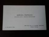 Carte de vizita Adrien Popovici