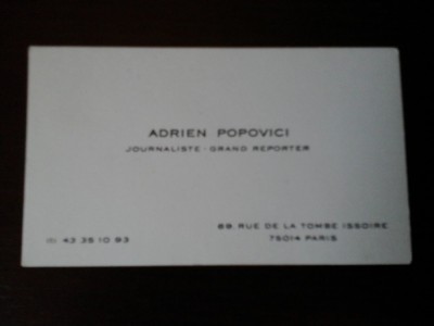Carte de vizita Adrien Popovici foto