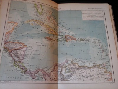 Harta color 37/46 cm - Antile 60 - Atlas de Geographie Moderne, Paris, 1901 foto