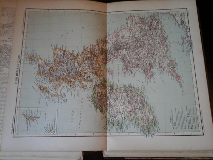 Harta color 37/46 cm - Iles Brit 20 - Atlas de Geographie Moderne, Paris, 1901