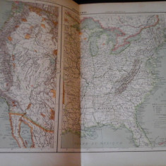 Harta color 37/46 cm - SUA 58 - Atlas de Geographie Moderne, Paris, 1901