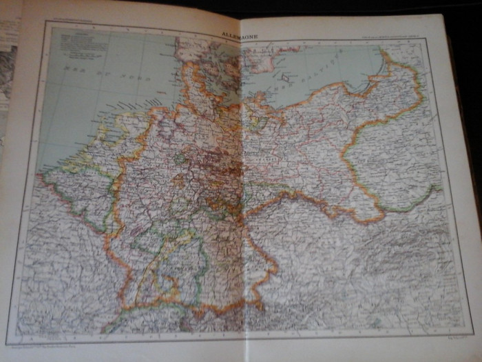 Harta color 37/46 cm - Allemagne 26 - Atlas de Geographie Moderne, Paris, 1901