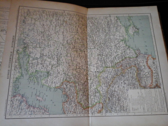 Harta color 37/46 cm -Rusia, Romania 34 - Atlas de Geogr. Moderne, Paris, 1901