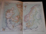 Harta color 37/46 cm - P. Scandinava 32 - Atlas de Geographie Moderne,Paris,1901