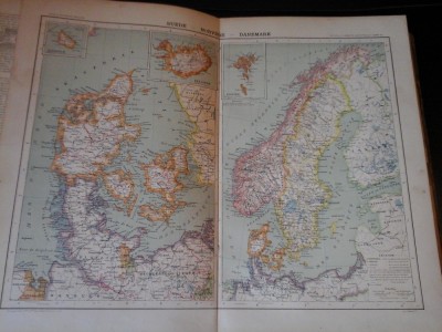 Harta color 37/46 cm - P. Scandinava 32 - Atlas de Geographie Moderne,Paris,1901 foto