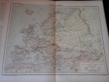 Harta color 37/46 cm - Europe 6 -Atlas de Geographie Moderne, Paris, 1901