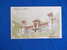 CARTE POSTALA * SUVENIR DIN SINAIA_HOTEL CARAIMAN , CAROL GOBL , BUCURESCI foto