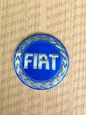 Emblema capac roata FIAT albaastru old 60 mm foto