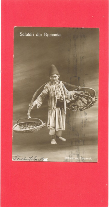 OLTENI CU ZARZAVAT-carte postala ilustrata alb negru circulata 1910