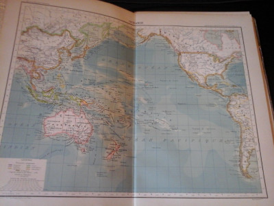 Harta color 37/46 cm - Oceania 51 - Atlas de Geographie Moderne, Paris, 1901 foto