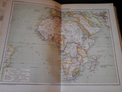 Harta color 37/46 cm - Africa polit 47 - Atlas de Geographie Moderne,Paris,1901 foto