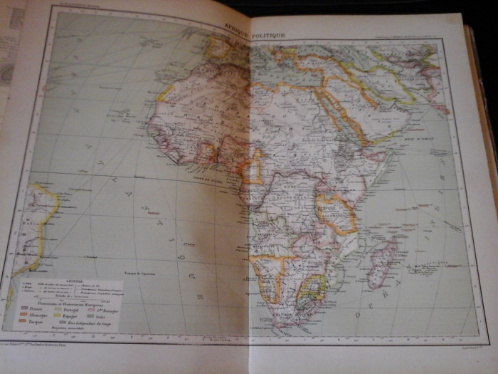 Harta color 37/46 cm - Africa polit 47 - Atlas de Geographie Moderne,Paris,1901