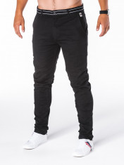 Pantaloni pentru barbati, negru, slim fit, casual, elastici - p156 foto