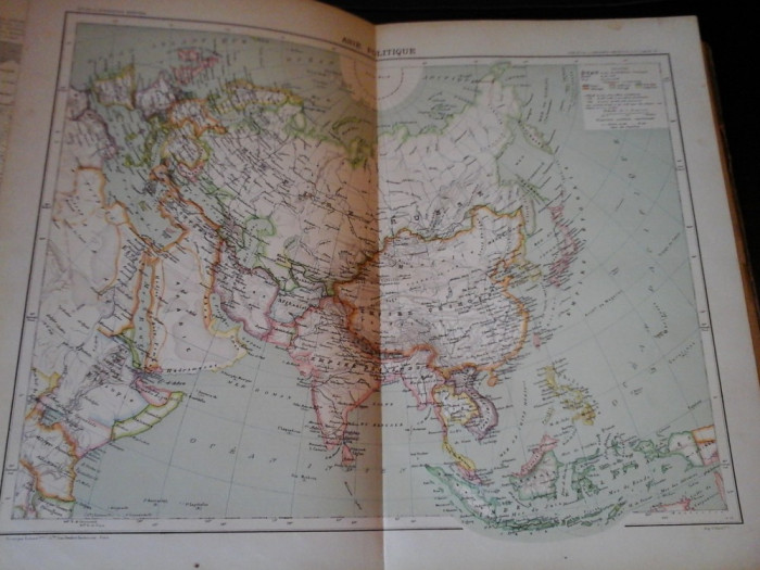 Harta color 37/46 cm - Asia 36 - Atlas de Geographie Moderne, Paris, 1901