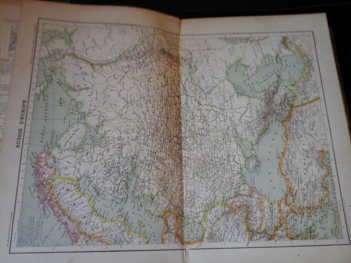 Harta color 37/46 cm -Rusia Europa 33 - Atlas de Geographie Moderne, Paris, 1901