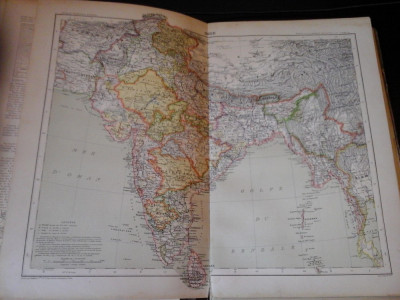 Harta color 37/46 cm - India 41 - Atlas de Geographie Moderne, Paris, 1901 foto