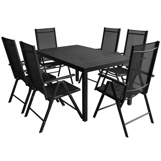 Set mobilier de gradina din aluminiu ?i WPC, 7 piese foto mare Set mobilier de gradina din aluminiu ?i WPC, 7 piese foto mare