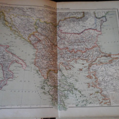 Harta color 37/46 cm - Balkans 29 - Atlas de Geographie Moderne, Paris, 1901