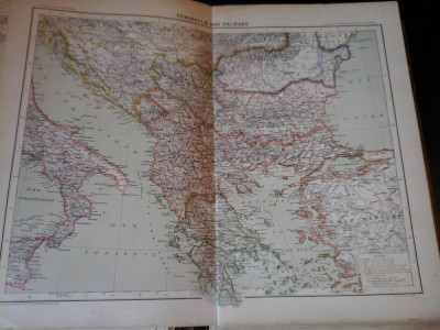 Harta color 37/46 cm - Balkans 29 - Atlas de Geographie Moderne, Paris, 1901 foto