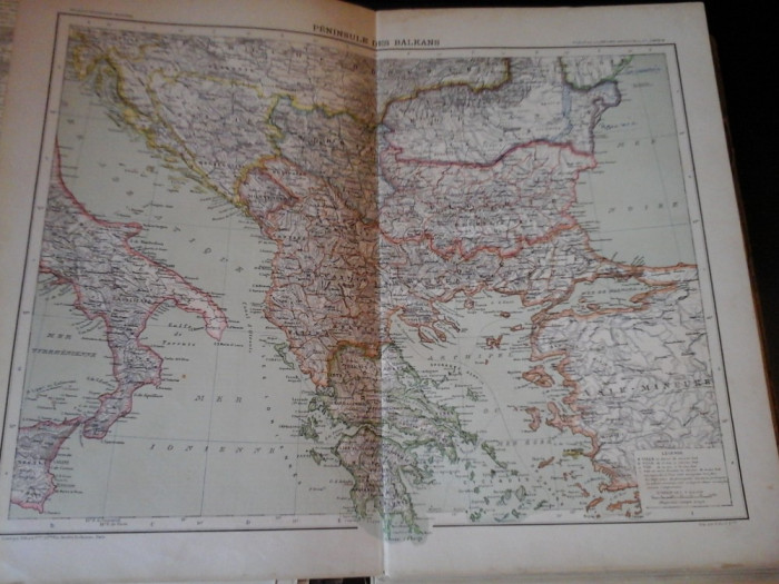 Harta color 37/46 cm - Balkans 29 - Atlas de Geographie Moderne, Paris, 1901