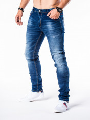 Blugi pentru barbati, albastri, slim fit, conici, casual, skinny -P568 foto