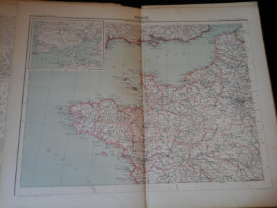 Harta color 37/46 cm - France 13 - Atlas de Geographie Moderne, Paris, 1901 foto