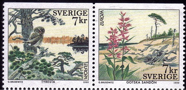 Suedia 1999 - cat.nr.2104-5,Europa-cept neuzat,perfecta stare(z)