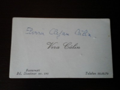 Carte de vizita Vera Călin foto