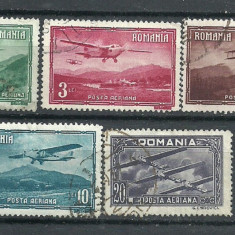 ROMANIA 1931 – VEDERI (POSTA AERIANA), serie stampilata, L140