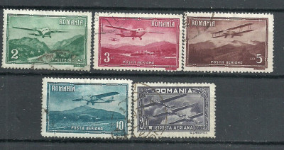 ROMANIA 1931 &amp;ndash; VEDERI (POSTA AERIANA), serie stampilata, L140 foto