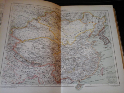 Harta color 37/46 cm - Imp. Chinez 44 - Atlas de Geographie Moderne, Paris,1901 foto