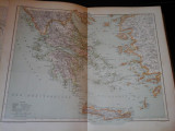 Harta color 37/46 cm - Grecia 30 - Atlas de Geographie Moderne, Paris, 1901